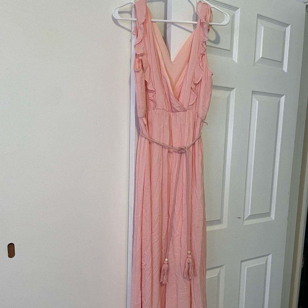 Pink Baltic born maxi dress with braided belt